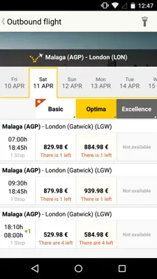 Vueling android App screenshot 2